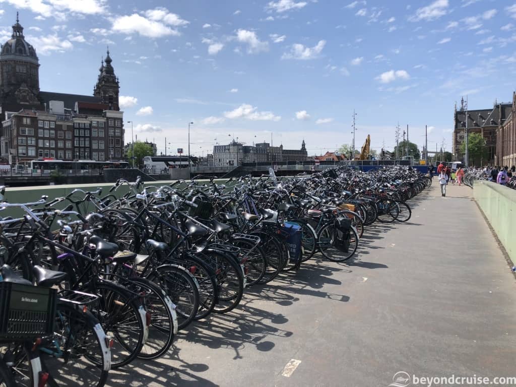 Amsterdam bikes near train station