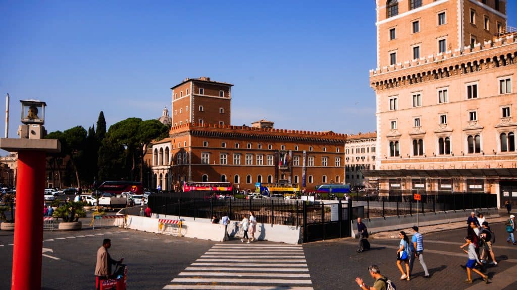 Rome - Mussolini Balcony as seen across Venice Square
