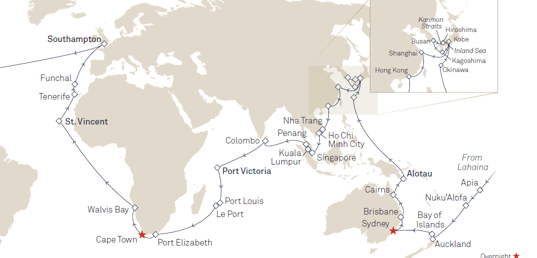 Cunard World Voyage 2017 - Queen Elizabeth