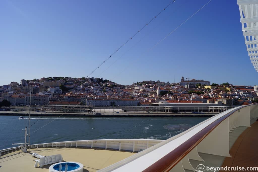 Lisbon River Tagus view from MSC Magnifica Deck 11 Forward