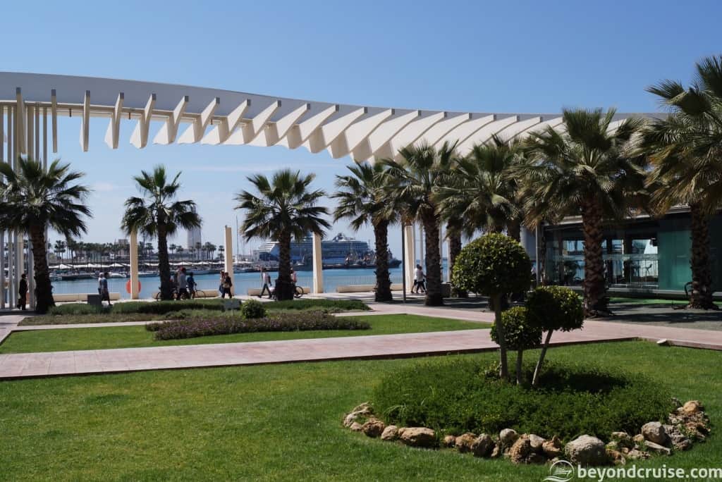 Malaga City Palm promenade and Port Waterfront