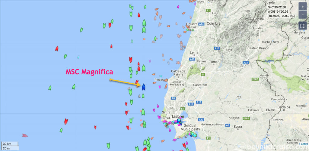 MSC Magnifica at sea - Off the coast of Portugal