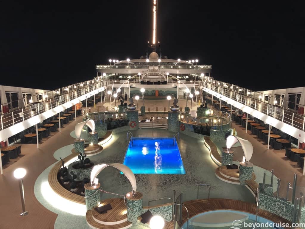 MSC Magnifica view of Deck 13 at night