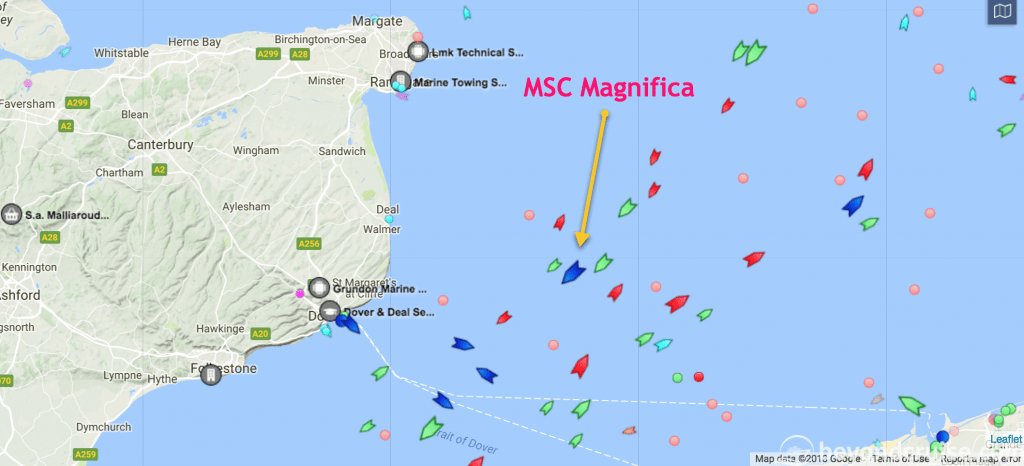 MSC Magnifica enroute to Southampton