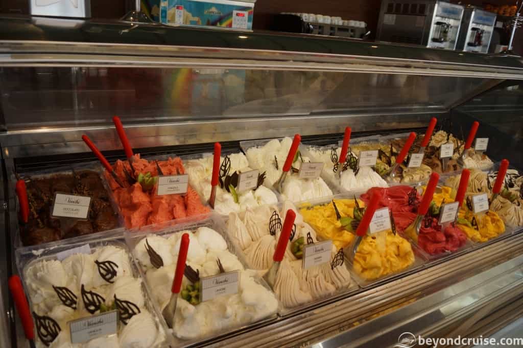 MSC Magnifica La Barchetta Bar gelato selection
