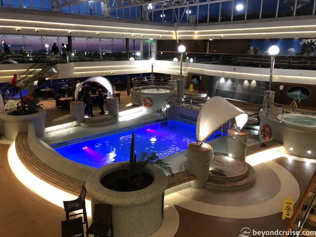 MSC Magnifica La Grotta Azzurra pool view at night
