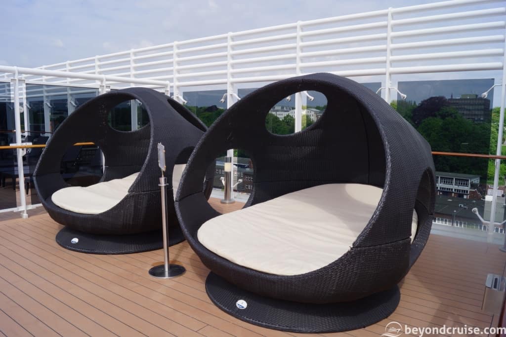 MSC Magnifica two person cabana-style seating on Top 16