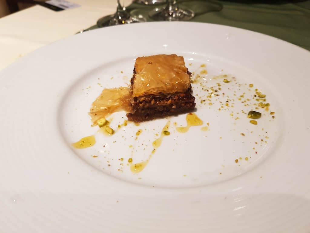 Main Dining Room Dinner – Baklava Dessert
