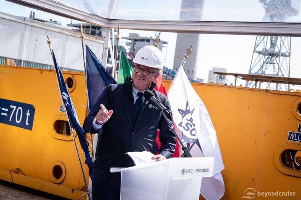 MSC Seashore Keel-laying and coin ceremony