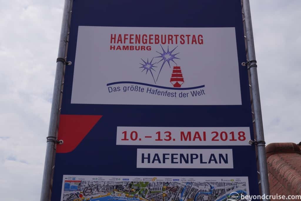 Port of Hamburg 829th Anniversary sign