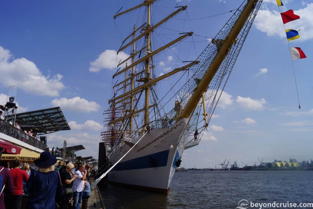 Tall ship at Port of Hamburg 829th Anniversary