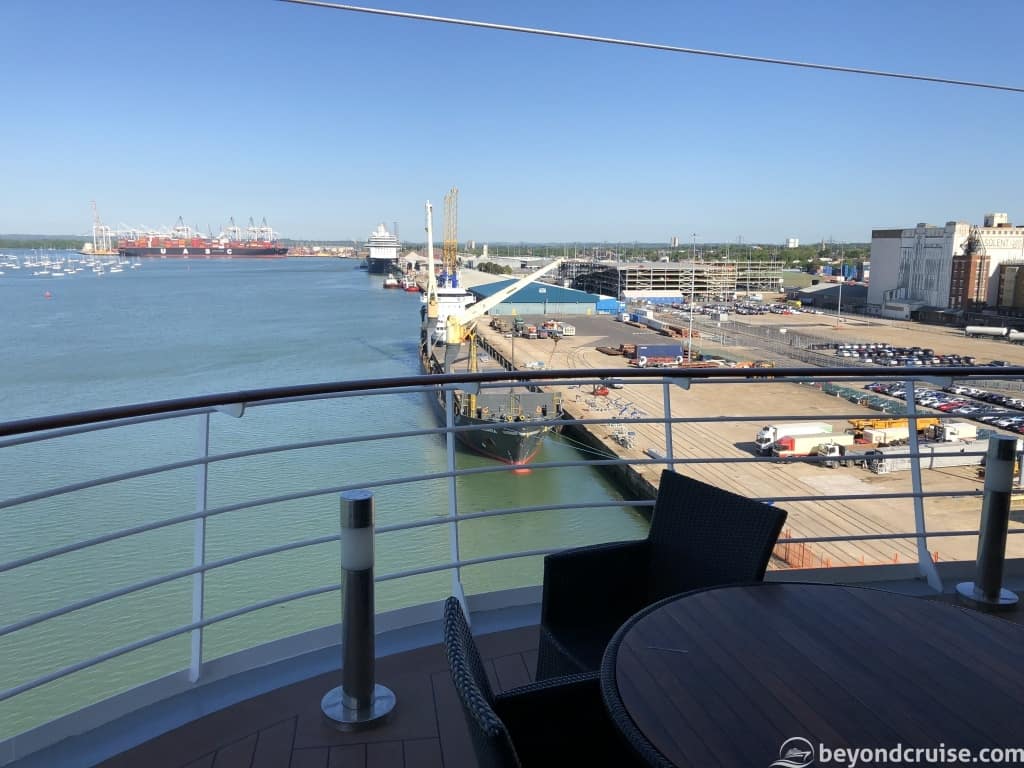 Port of Southampton as seen from the terrace on MSC Magnifica