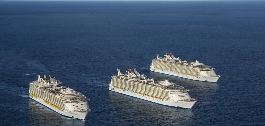 The three Oasis-class sisters meet for the first time just off the coast of Florida, USA