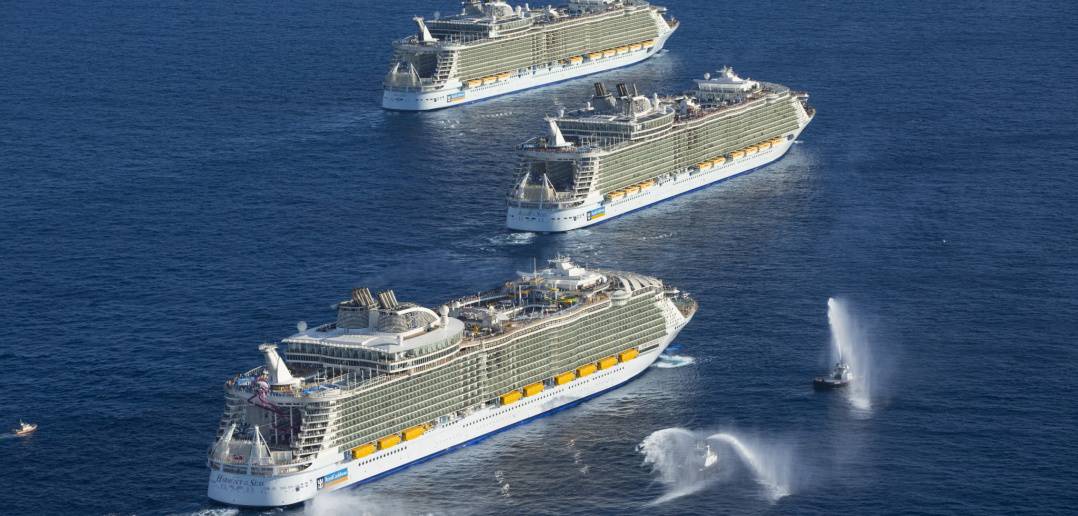 The three Oasis-class sisters meet for the first time just off the coast of Florida, USA