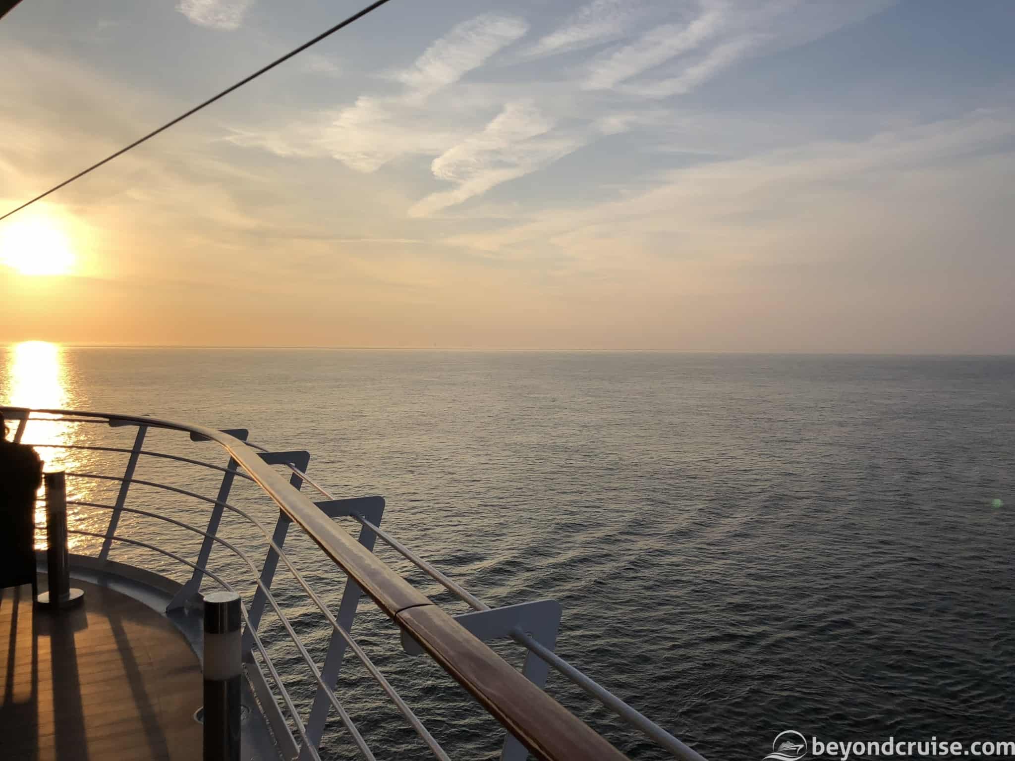 Sunset onboard MSC Magnifica in the English Channel